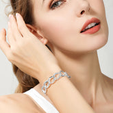 Girl Styling with an Elegant Intricate Silver Knot Bracelet - Glöd of Sweden