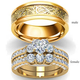 Find Matching Zircon Gold Dragon Couple Rings