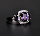 Korean jewelry purple zircon micro-inlay ring - Glöd of Sweden
