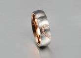 Heart-Shaped Design Micro Diamond Couple Rings