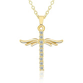 Angel Wings Cross Pendant Necklace - Glöd of Sweden
