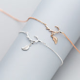 Elegant S925 Silver Leaf Anklet for Women - Glöd of Sweden