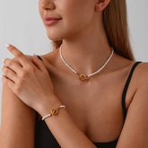 Explore Freshwater Pearl Necklace & Bracelet Combo - Glöd of Sweden