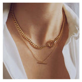 Women’s Elegant Geometric Double Chain Necklace - Glöd of Sweden