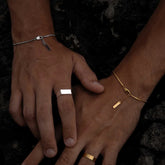 Men’s 18K Stainless Steel Square Chain Bracelet - Glöd of Sweden