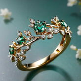 Geometric Creative Gold Inlaid Zircon Light Luxury Ring - Glöd of Sweden