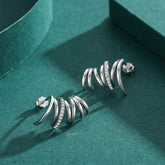 Sterling Silver Studded With Diamonds Fashion Personalized Earrings - Glöd of Sweden