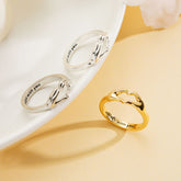 Adjustable 18K Gold & Silver Heart Couple Ring - Glöd of Sweden