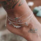 Personalized 4-Piece Starfish Beach Anklet Set - Glöd of Sweden