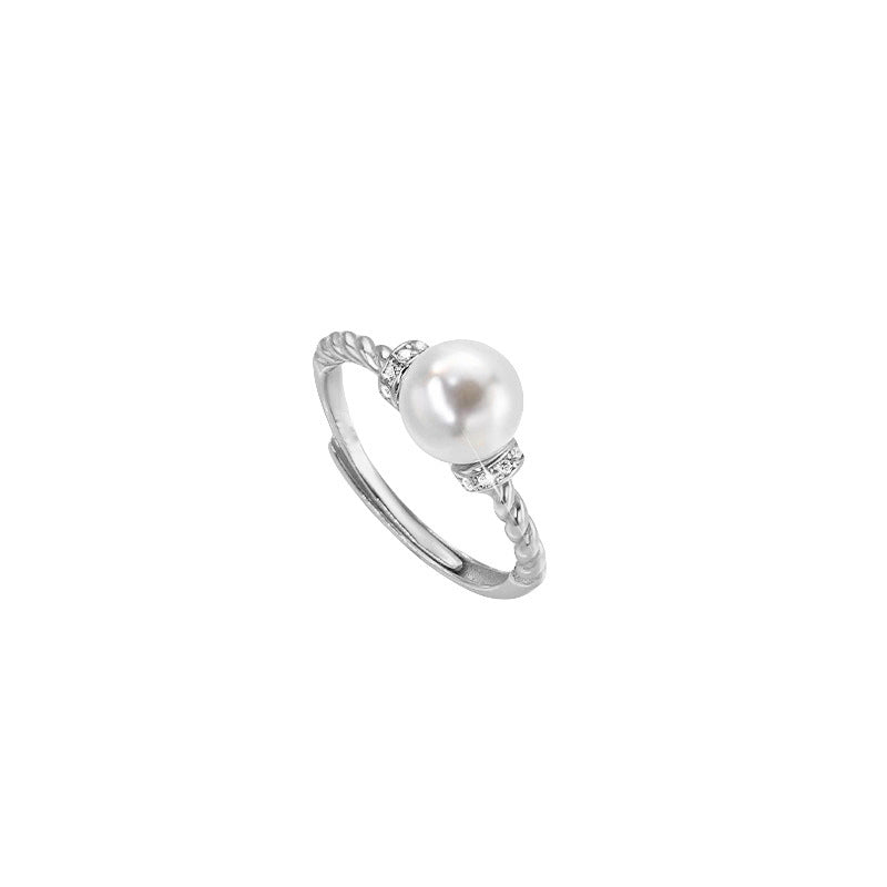 Explore Adjustable Antique Silver Pearl Ring for Women - Glöd of Sweden