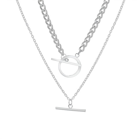 Women’s Elegant Geometric Double OT Chain Necklace - Glöd of Sweden