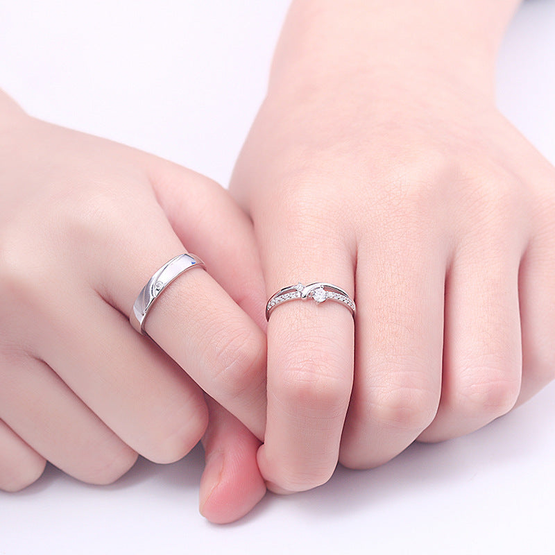 Couple Showing Their 925 Sterling Silver Couple Rings