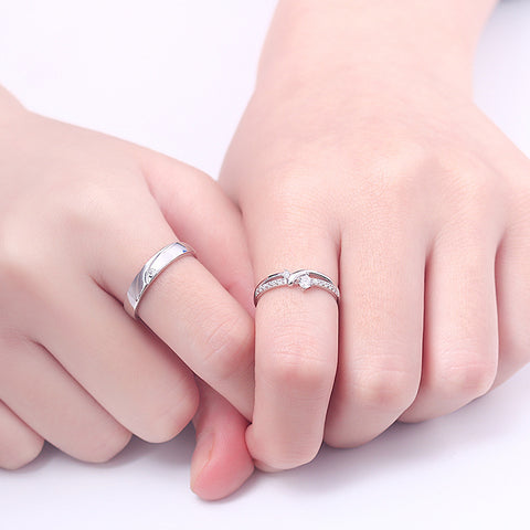 Couple Showing Their 925 Sterling Silver Couple Rings