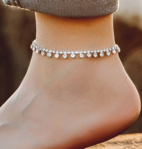 Elegant Rhinestone Anklet for Women - Glöd of Sweden