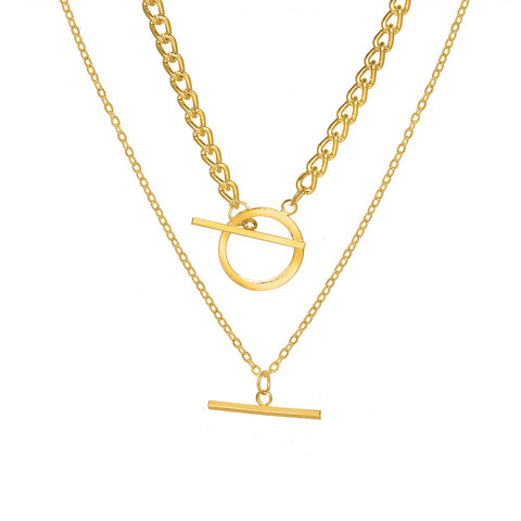 Women’s Elegant Geometric Double OT Chain Necklace - Glöd of Sweden