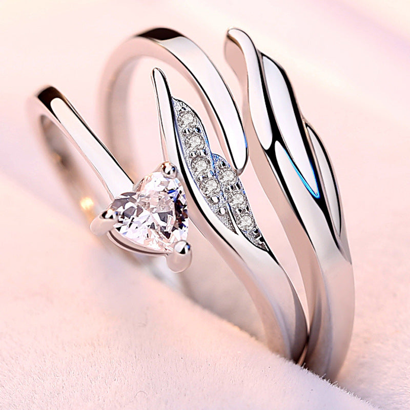 Adjustable Sterling Silver Cupid Couple Rings - Glöd of Sweden