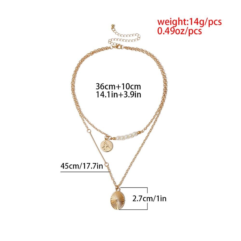 Size Details of Vintage Pearl Pendant Choker Necklace for Women - Glöd of Sweden