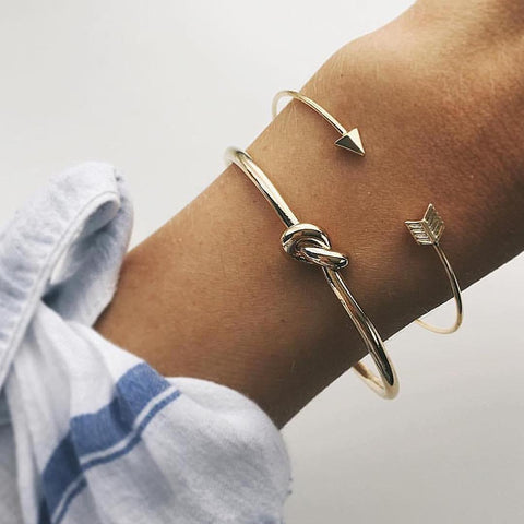 Vintage Arrow + Knot Bracelet Set - Glöd of Sweden