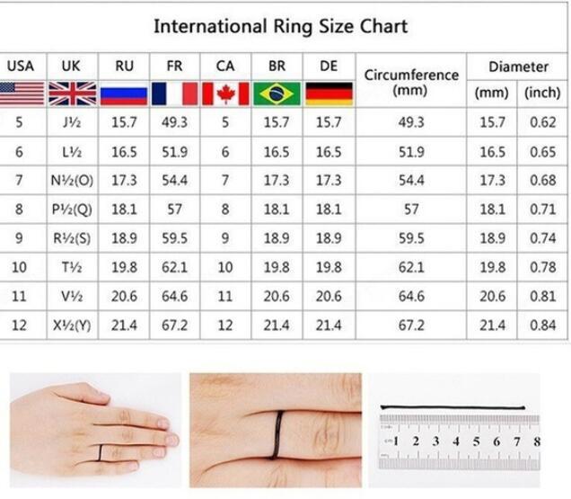 Size Chart of Elegant Silver Zircon Diamond Ring Set - Glöd of Sweden