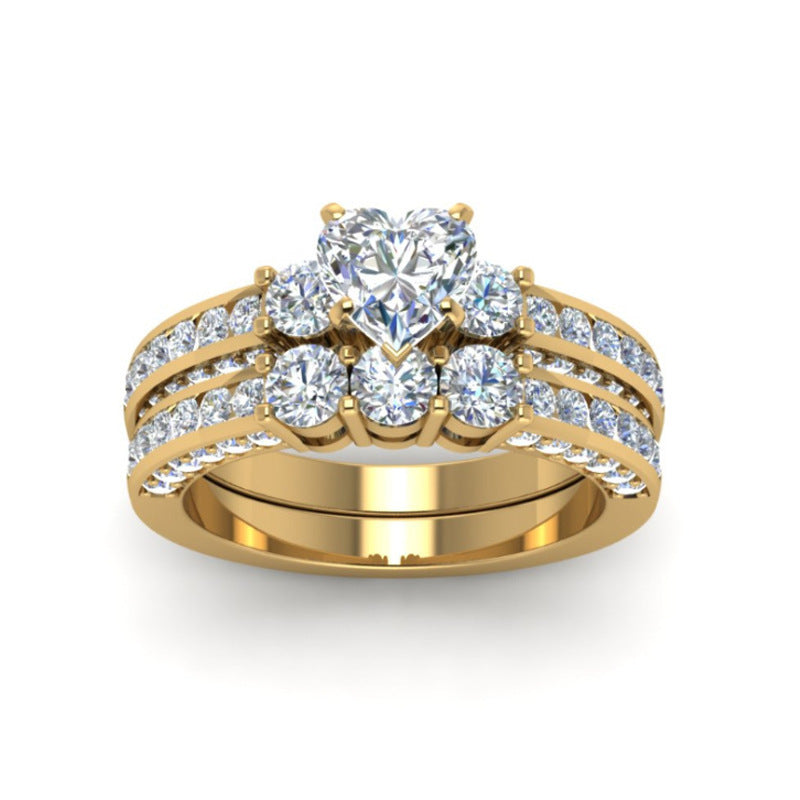Matching Zircon Gold Dragon Couple Rings