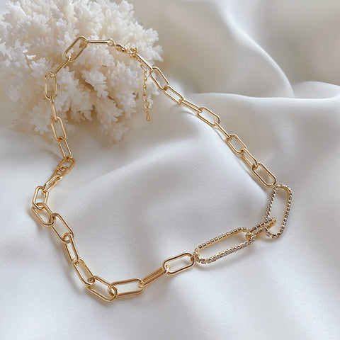 Premium Zircon Stones And Real 18k Gold Plating Chain Necklace at Glöd of Sweden