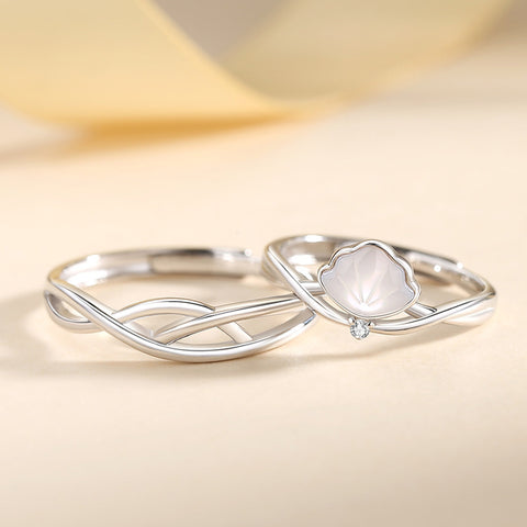 Adjustable Sterling Silver Matching  Couple Rings - Glöd of Sweden