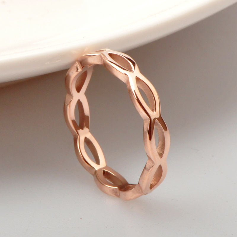 Hollow Wave Titanium Steel Couple Rings - Glöd of Sweden