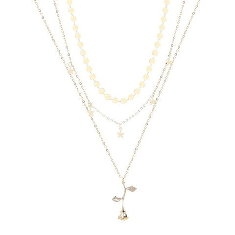Elegant Women’s Multi Layer Rose Necklace - Glöd of Sweden