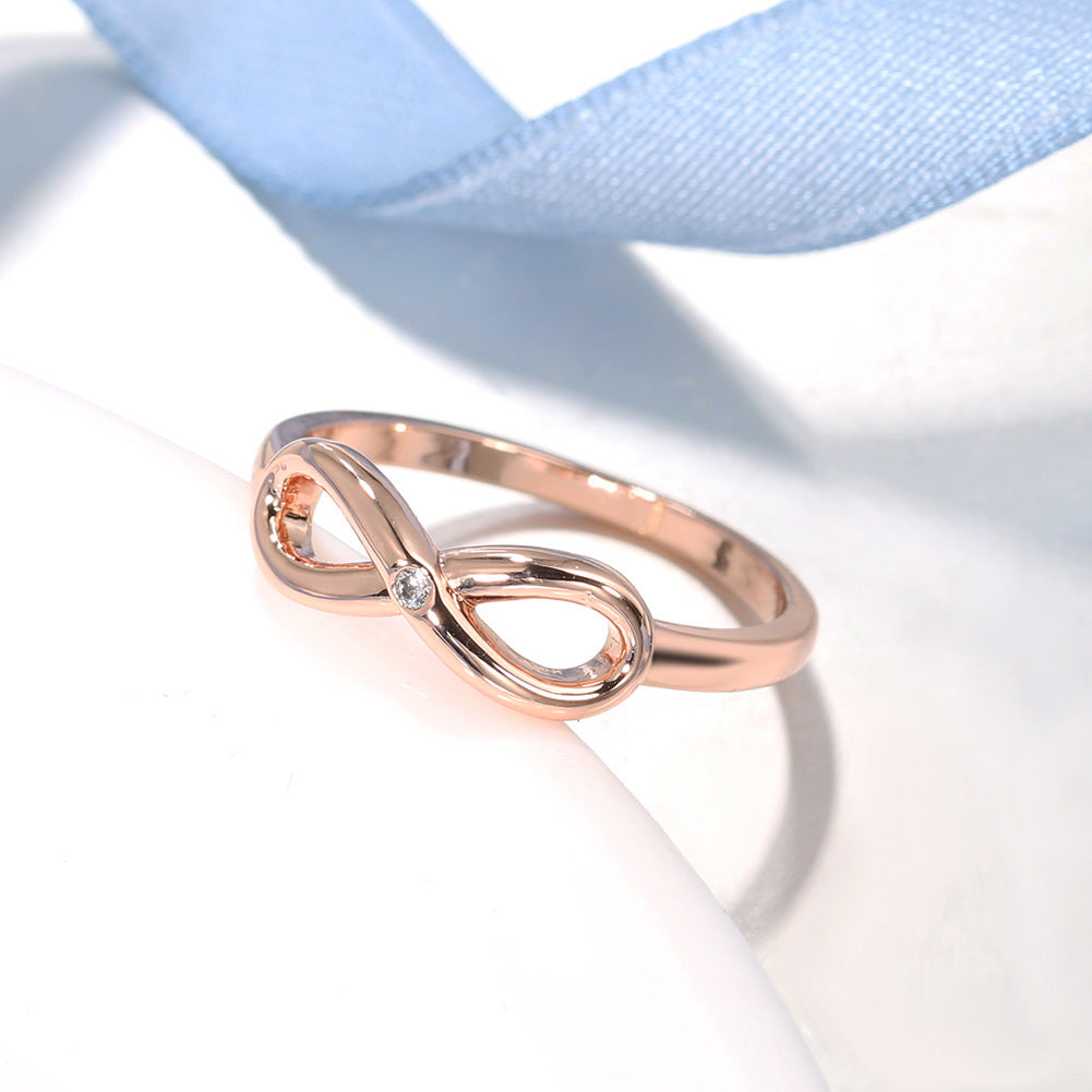 European and American Micro-Inlaid Zircon Infinity Ring - Glöd of Sweden