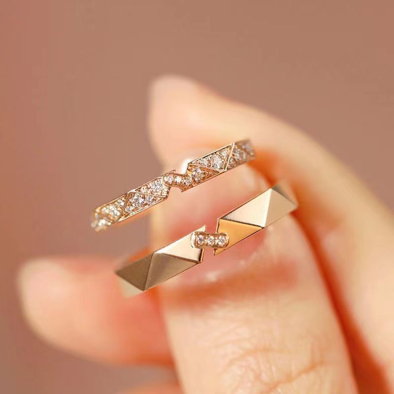 Elegant Geometric Sterling Silver Couple Rings - Glöd of Sweden