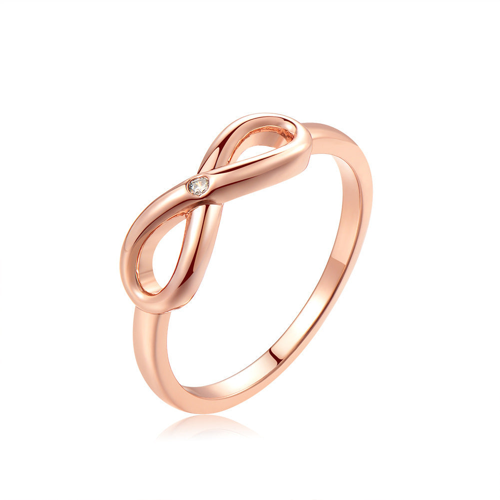 European and American Micro-Inlaid Zircon Infinity Ring - Glöd of Sweden
