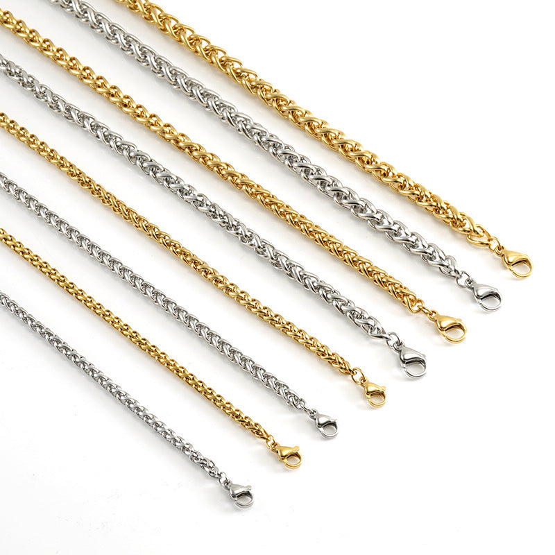Adjustable European And American Stainless Steel and 18K Gold Keel Chain Necklace - Glöd of Sweden