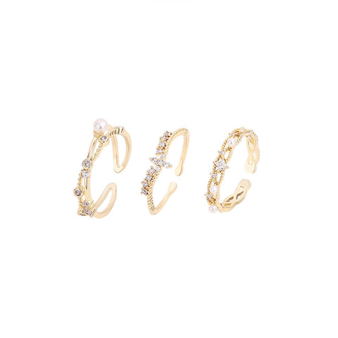 Temperament zircon pearl ring