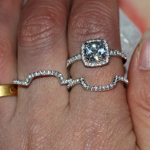 Europe and the United States 3 sets of ring set zircon ring high-end fashion diamond ring - Glöd of Sweden