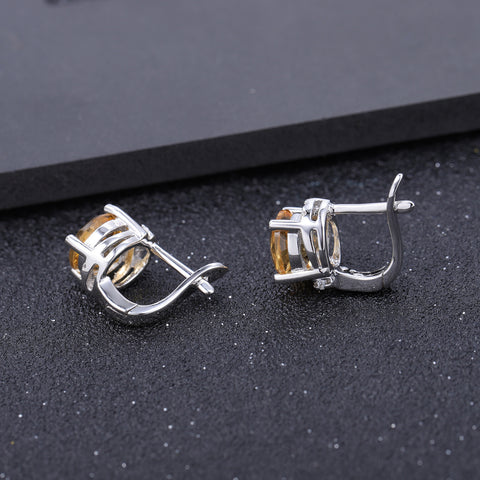 Backside of Citrine Stud Earrings - Glöd of Sweden