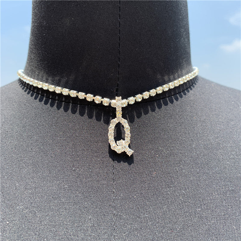 Personalized Simple Snake Bone Chain Letter Necklace - Glöd of Sweden