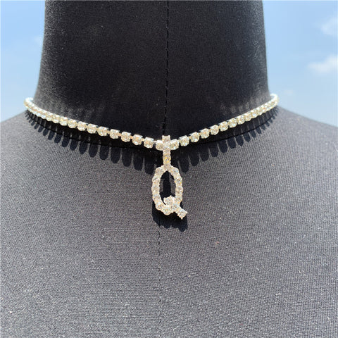 Personalized Simple Snake Bone Chain Letter Necklace - Glöd of Sweden