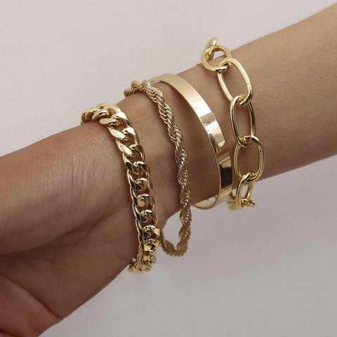 Four-piece Gold Bracelet Set - Glöd of Sweden