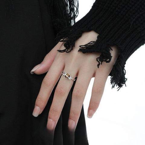 Women Styling With Vintage Style Tigereye Ring - Glöd of Sweden