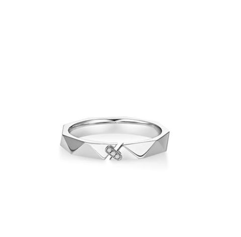 Elegant Geometric Sterling Silver Couple Rings - Glöd of Sweden
