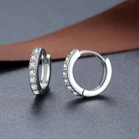 Sophisticated Sterling Silver Diamond Earrings - Glöd of Sweden