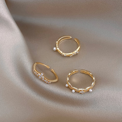 Temperament zircon pearl ring