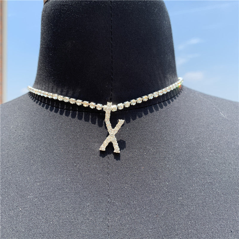 Personalized X-Letter Necklace Temperament Simple Snake Bone Chain - Glöd of Sweden