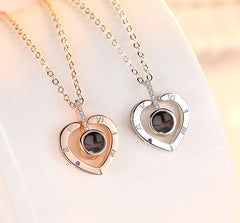 Sterling Silver 100 I Love You Heart Necklace