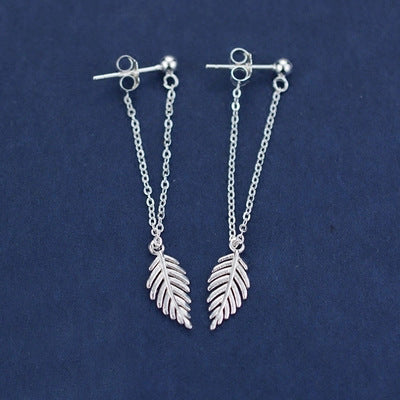Fashion Long Leaf Back Earrings