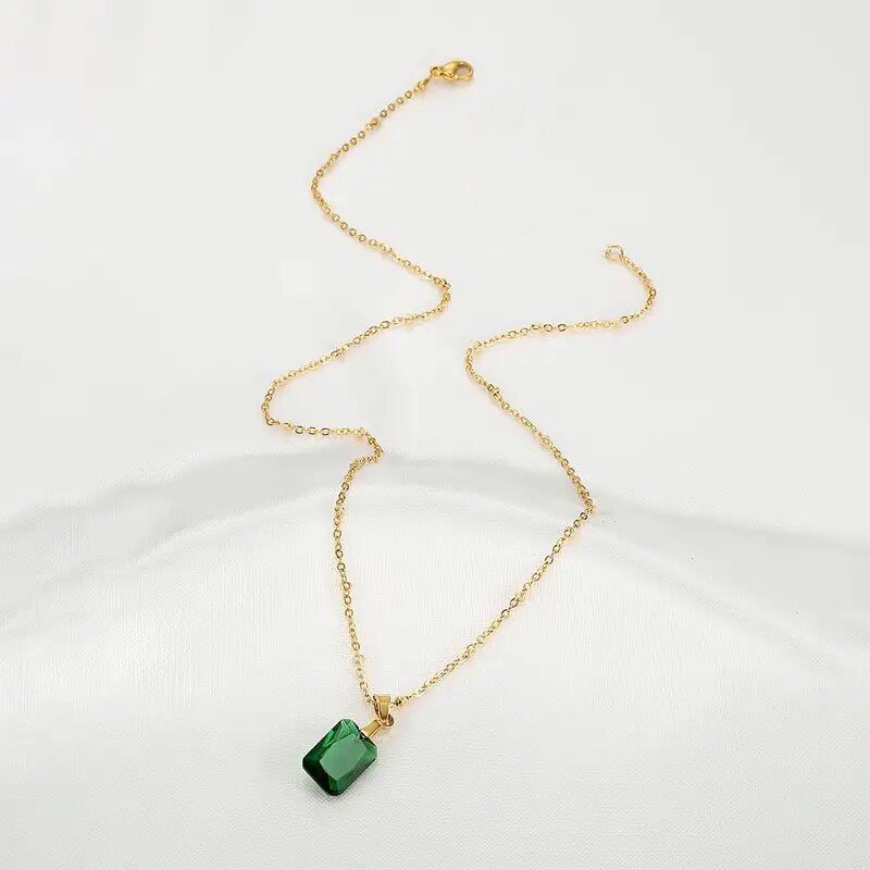 Retro Personality Fashion Rectangular Pendant Geometric Simple Necklace - Glöd of Sweden