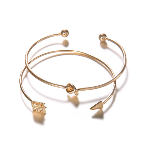 Stylish and Elegant Arrow + Knot Bracelet Set - Glöd of Sweden