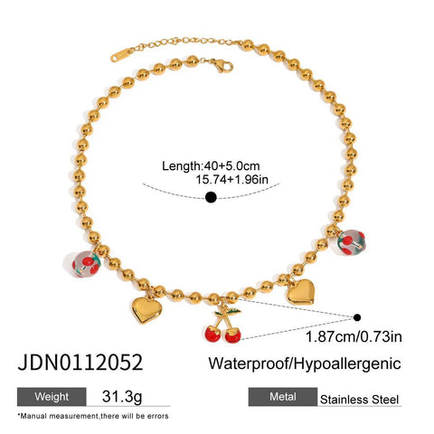 Michelle Fruit Charm Gold Necklace