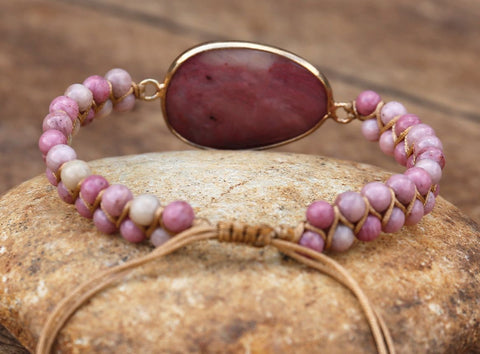 Stone Hand Woven Ladies Charm Bracelet