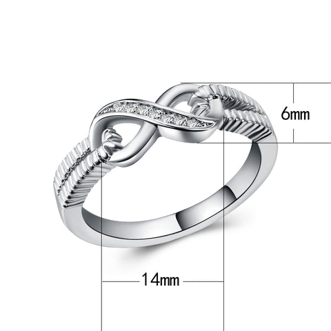Size Details of Elegant Zircon Wedding Ring for Women - Glöd of Sweden